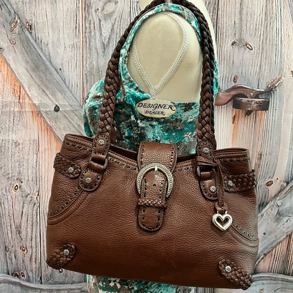 Authentic BRIGHTON Brown Leather Shoulder Bag VGC! - Picture 3 of 12